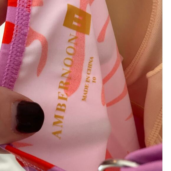 AmberNoon II by‎ Dr. Erum Ilyas UPF 50 Palm Leaf Printed Wrap Swim Dress - Picture 2 of 6